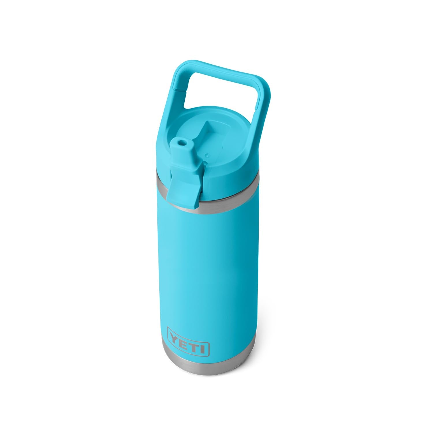 YETI Rambler 18 oz Bottle, Vacuum Insulated, Stainless Steel with Color Matching Straw Cap, Tropical Pink