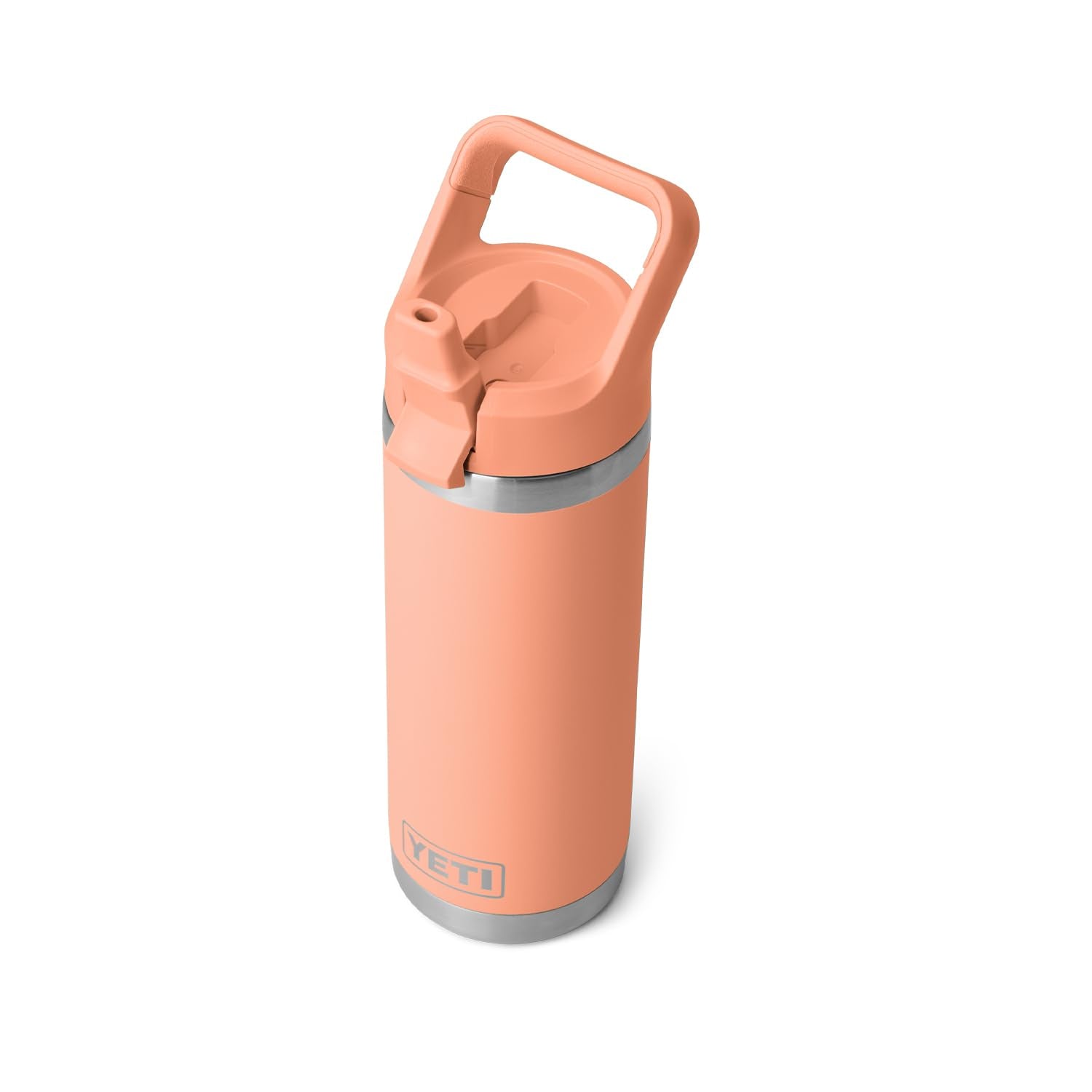 YETI Rambler 18 oz Bottle, Vacuum Insulated, Stainless Steel with Color Matching Straw Cap, Tropical Pink