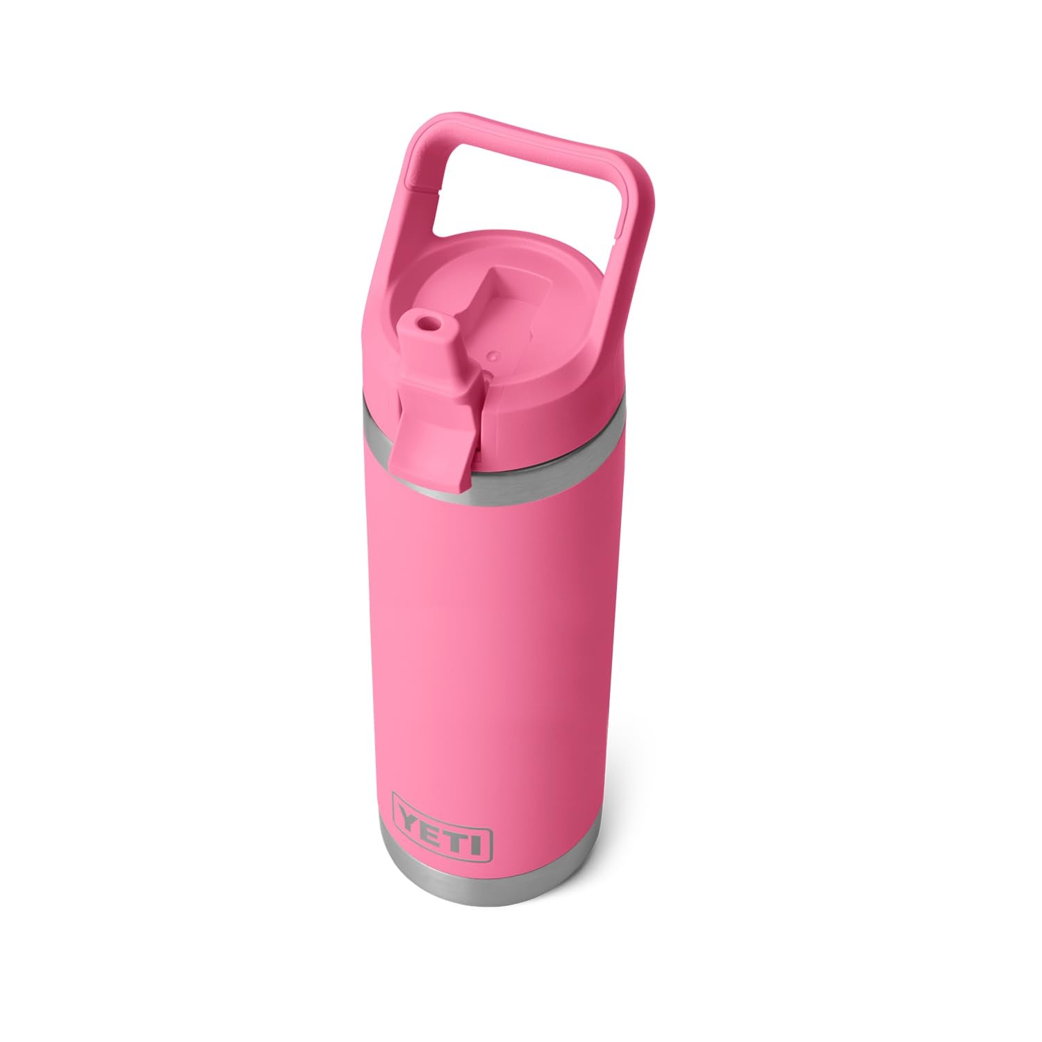 YETI Rambler 18 oz Bottle, Vacuum Insulated, Stainless Steel with Color Matching Straw Cap, Tropical Pink