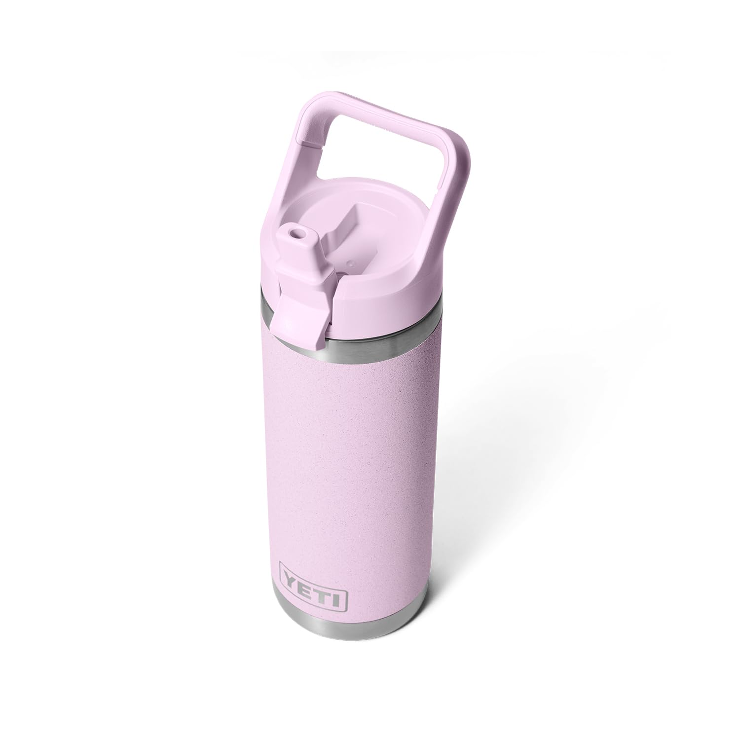 YETI Rambler 18 oz Bottle, Vacuum Insulated, Stainless Steel with Color Matching Straw Cap, Tropical Pink