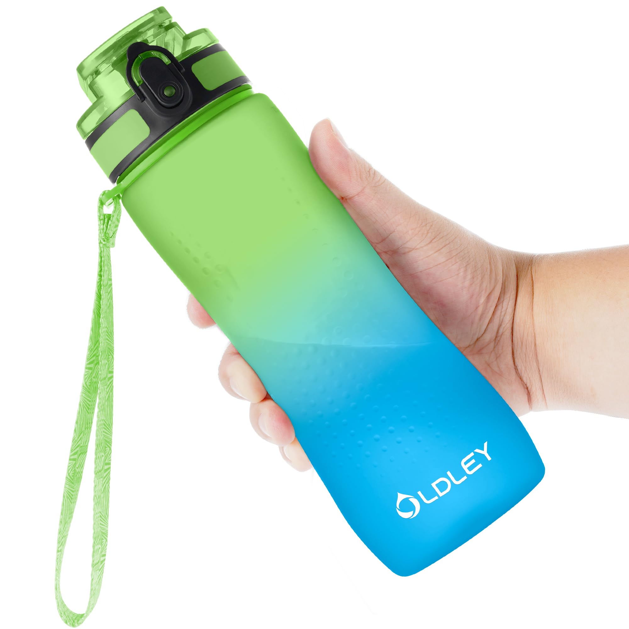 OLDLEY 32 oz Water Bottle, Motivational Water Bottle with Time Marker, Sports Water Bottle With Strap, Leakproof & BPA Free Large Water Bottles for School, Gym, Travel, Outdoor, Tritan, Transparent